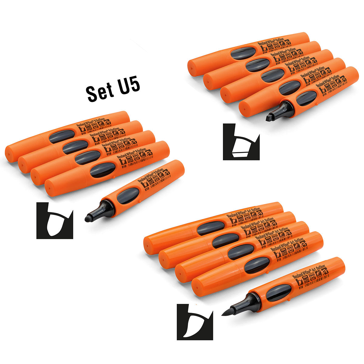 Neuland No.One® Outliner, Keilspitze 2-6 mm, 5er Set U5
