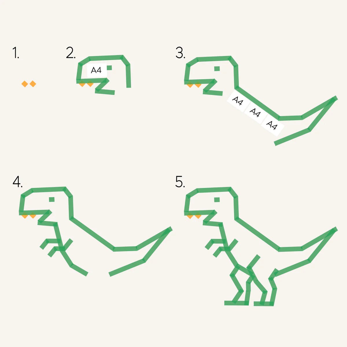 Neuland WallTape Bundle - Dino Edition (Grün, Gelb, Orange)