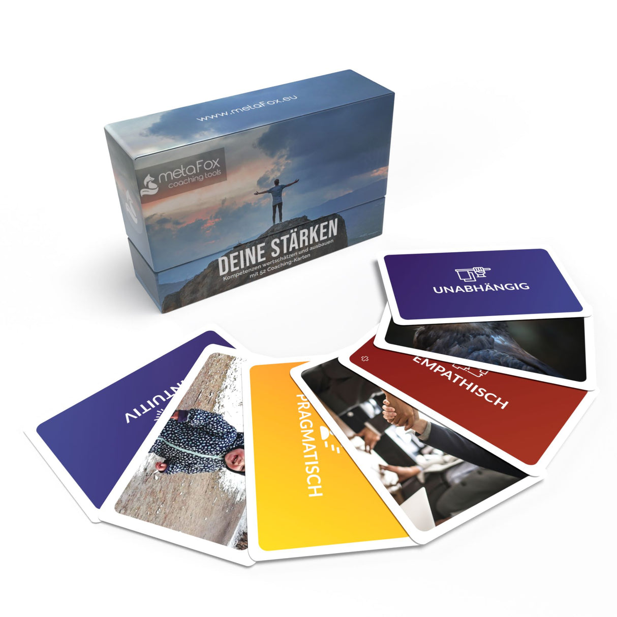 metaFox Stärkenkarten „Deine Stärken“ für ressourcen-orientiertes Gespräch