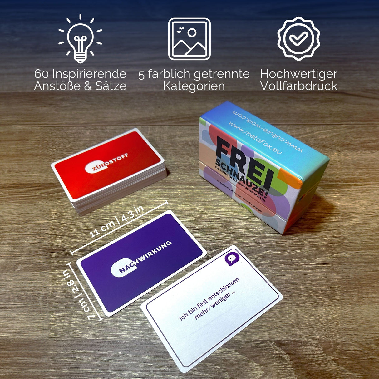 metaFox Coaching Cards "Frei Schnauze" für Teams, die Klarheit reden wollen