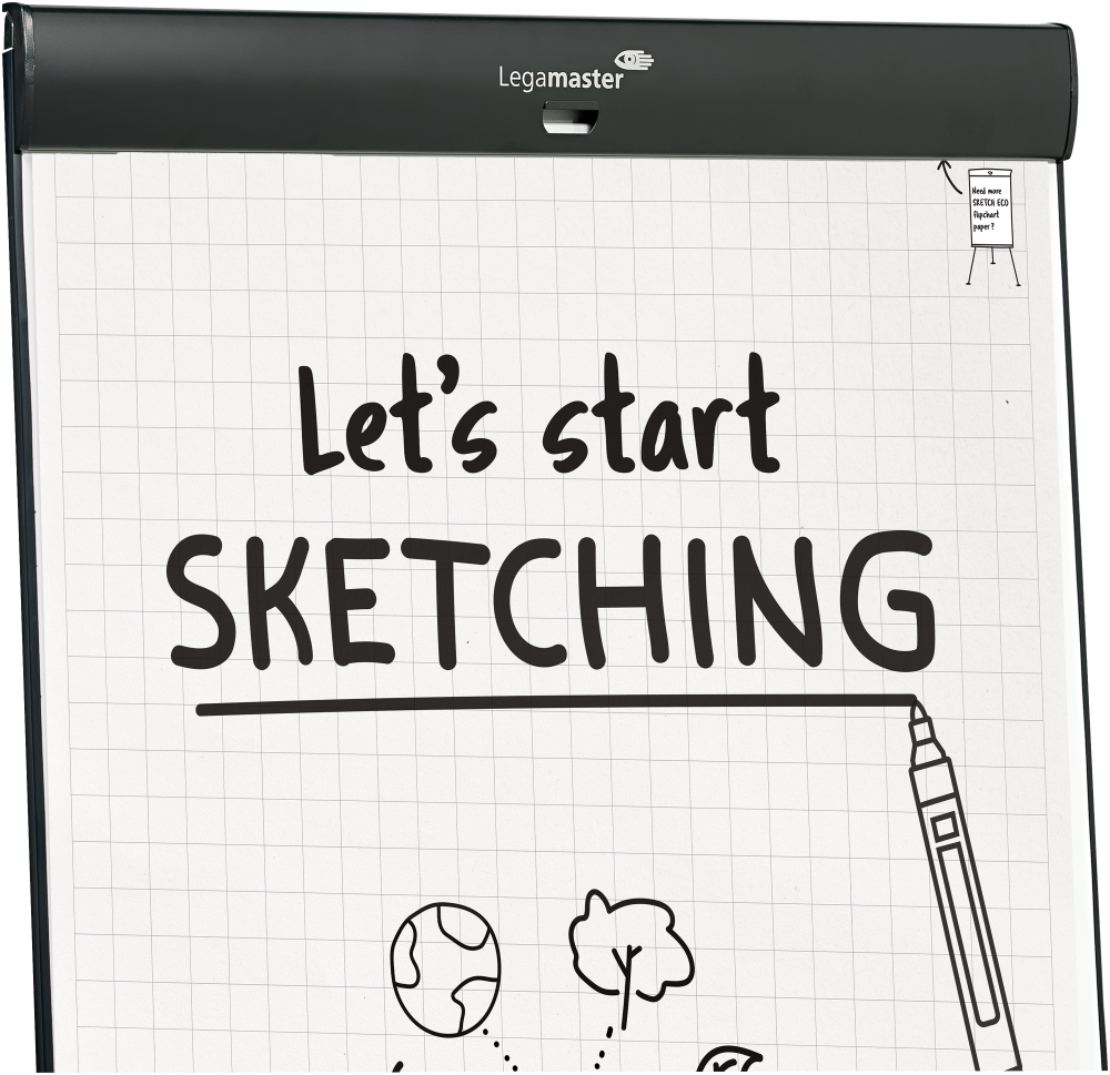 Legamaster SKETCH PRO Flipchart, Dreibein