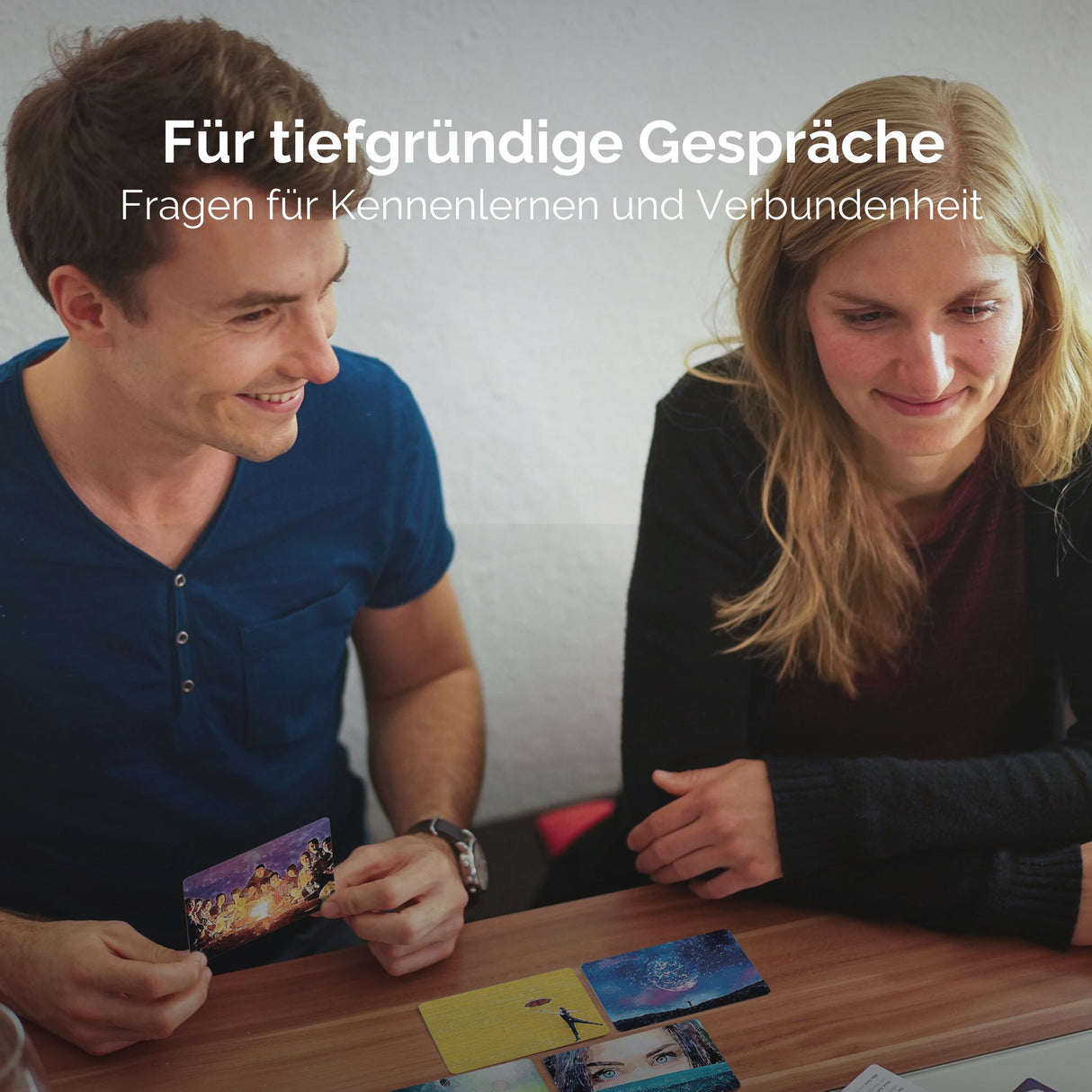 metaFox deep questions "Über uns" cards