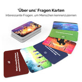 metaFox deep questions "Über uns" cards