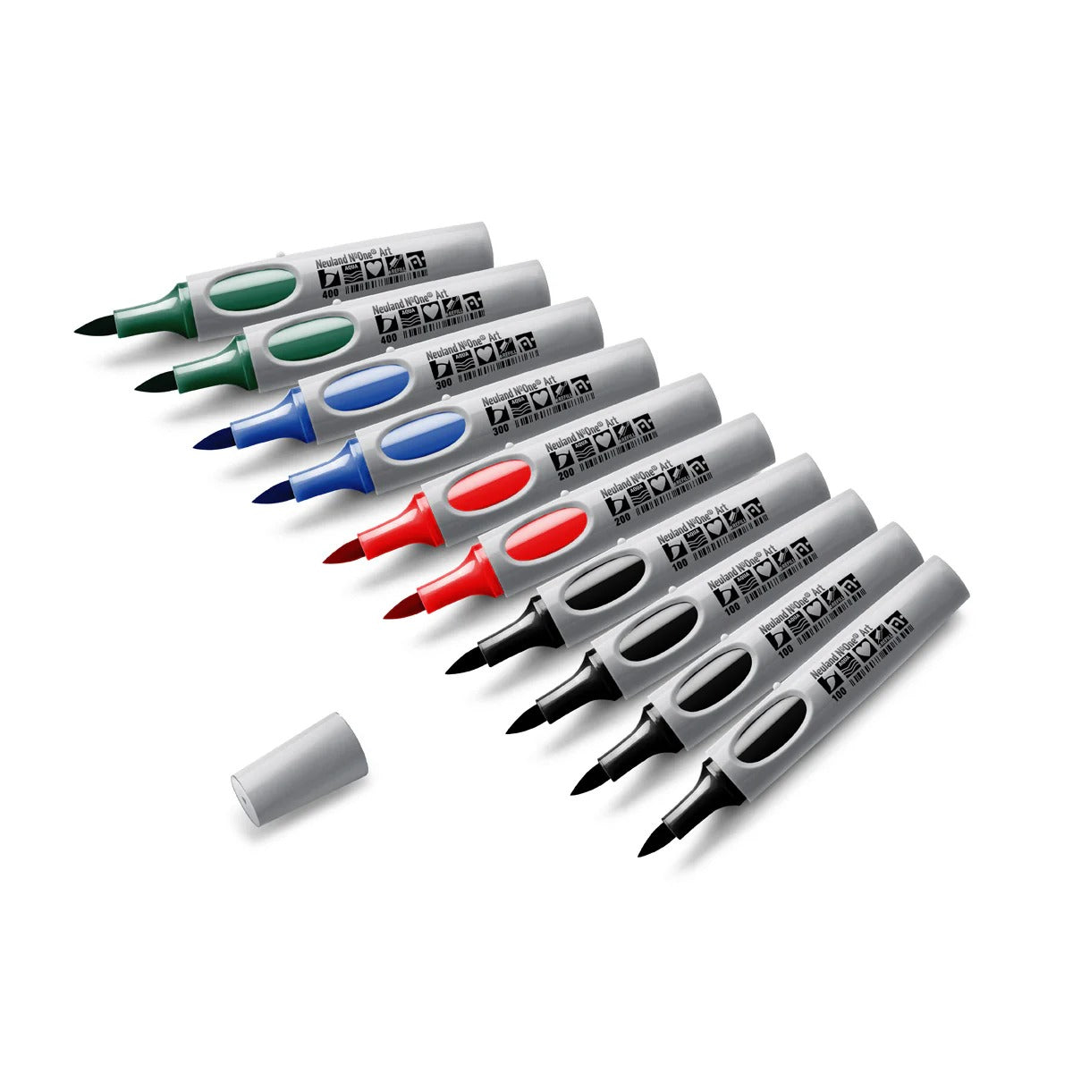 Moderationsmarker Neuland No.One® Art mit Pinselspitze 0,5-7 mm – 10er Farb-Set