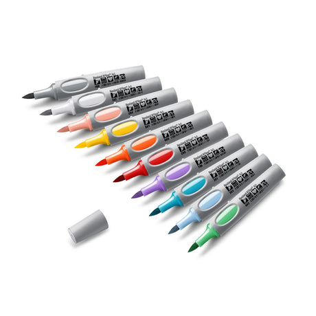 Moderationsmarker Neuland No.One® Art mit Pinselspitze 0,5-7 mm – 10er Farb-Set