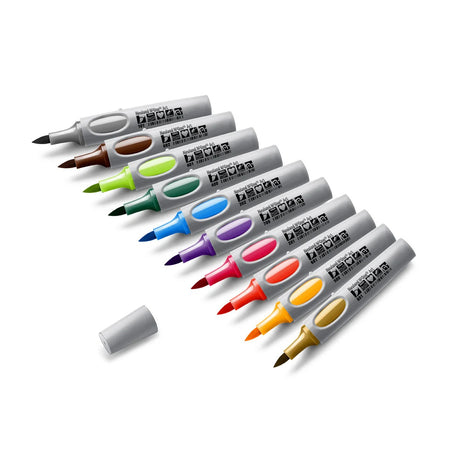 Moderationsmarker Neuland No.One® Art mit Pinselspitze 0,5-7 mm – 10er Farb-Set