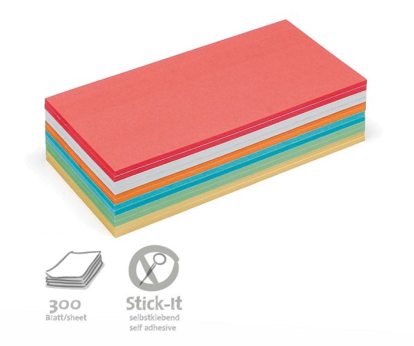 Neuland Rechteck-Karten, Stick-It, 300 Stück, farbig sortiert